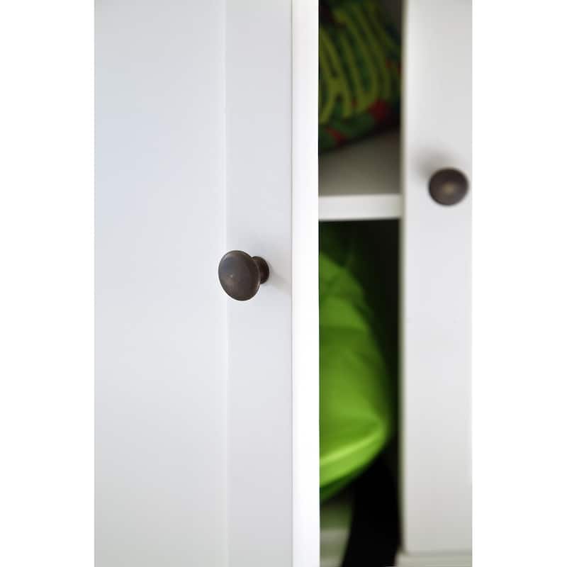 Modern Farmhouse White Accent Cabinet - 33.5" x 35. 4" x 19.7"