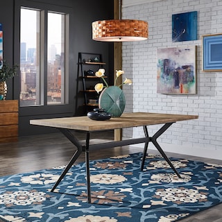 Vaduz 70" Iron Grey Metal Base 4-6 Person Dining Table