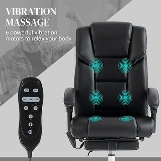 PU Leather Reclining Executive Office Chair, Ergonomic High Back ...