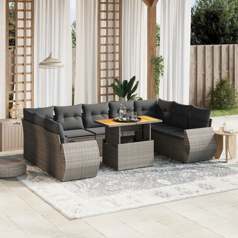 vidaXL Garden Sofa Set - Grey - form1