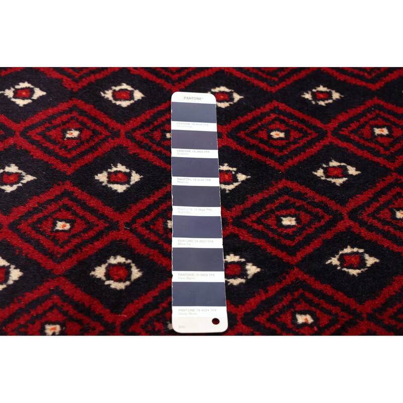 ECARPETGALLERY Hand-knotted Teimani Dark Navy, Red Wool Rug - 3'3 x 6'4