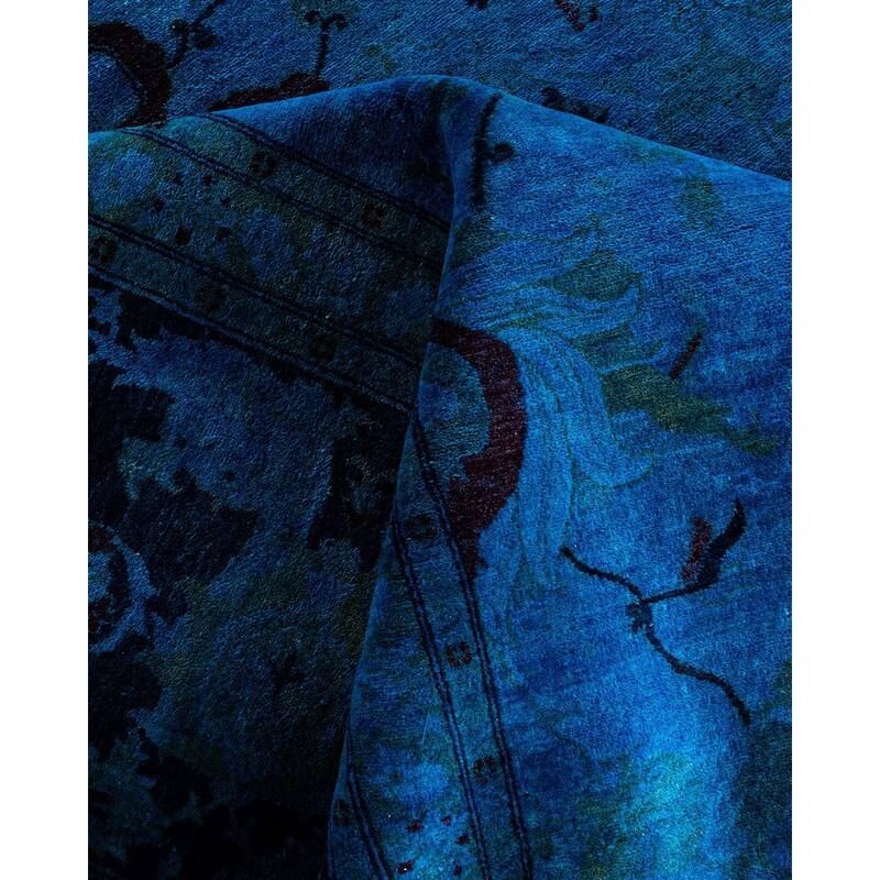 Fine Vibrance One-of-a-Kind Hand-Knotted Area Rug - Blue, 9' 2" x 16' 6" - 9' 2" x 16' 6"