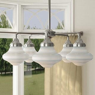 New School 5-Light LED Chandelier - Silver