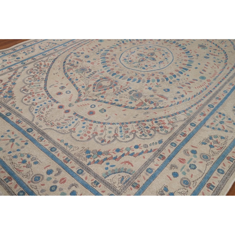 Tabriz Persian Area Rug Hand-Knotted Dining Room Wool Carpet - 7'9"x 11'2"