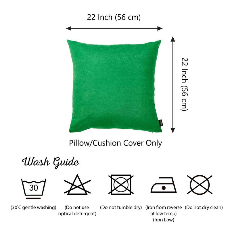 Honey Set of 2 Decorative Throw Pillow Cover Solid Color Square 22" in