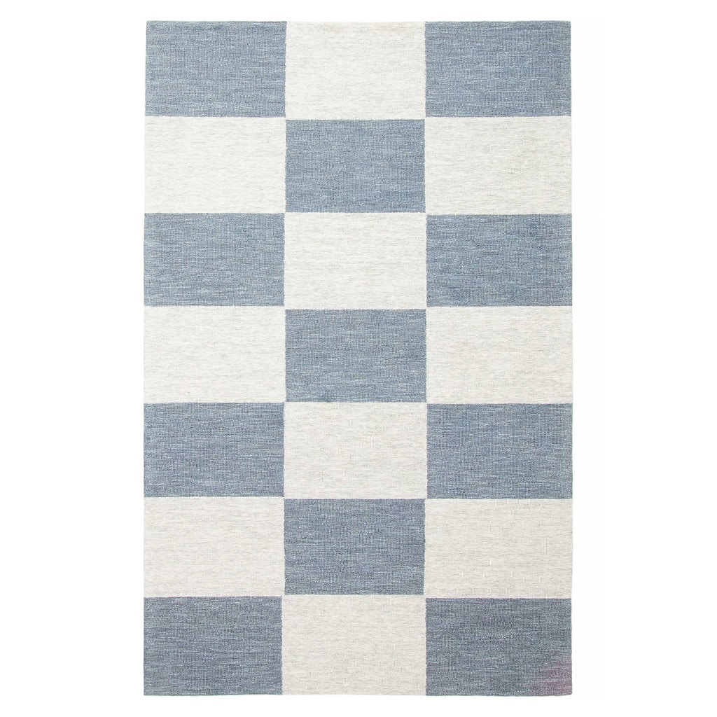 ECARPETGALLERY Hand Tufted Timeless Teal Wool Rug - 5'1 x 8'0