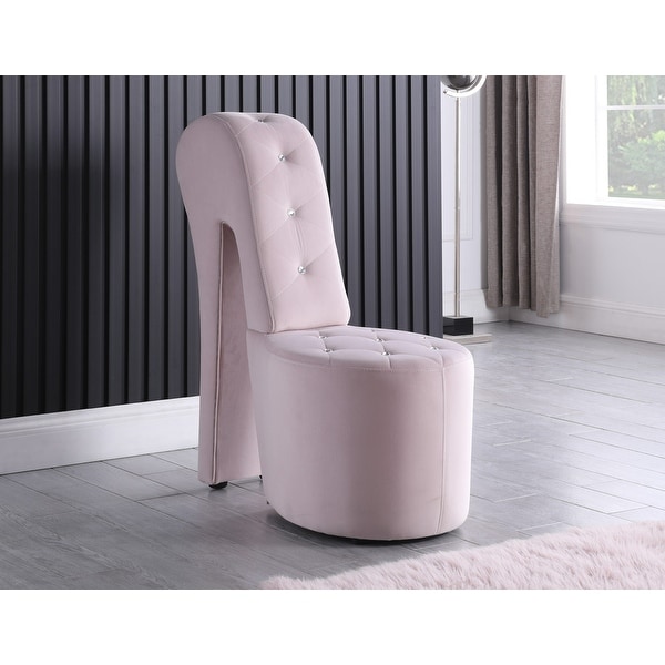 Pink high store heel shoe chair