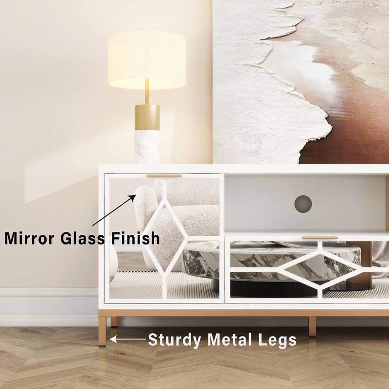 60" Wood Media Console Modern TV Stand