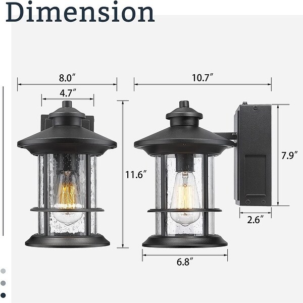 Motion Sensor Outdoor Lights with GFCI Outlet, Black Porch Light Outdoor with Outlet, Dusk to