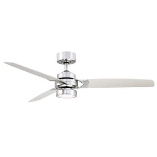 Fanimation Amped 52 inch Indoor Ceiling Fan with LED Light Kit and Remote - Brushed Nickel