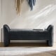 preview thumbnail 27 of 30, Elizabeth Modern Chenille Fabric Upholstered Bench with MInimal Assembly By HULALA HOME