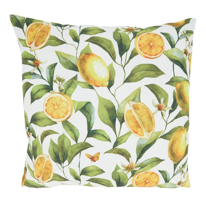 Poly-Filled Lemons Design Outdoor Throw Pillow