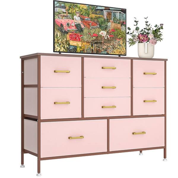 Wide Dresser TV Stand Entertainment Center with 9 Drawers for 50'' TV