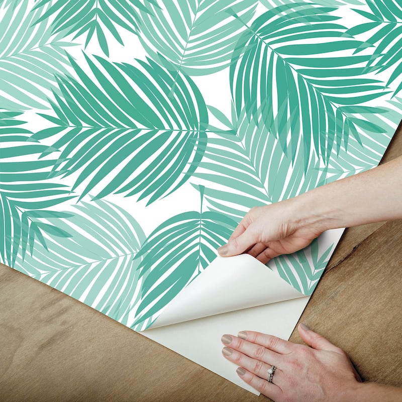 Packed Party Stay Palm Leaf Peel and Stick Wallpaper