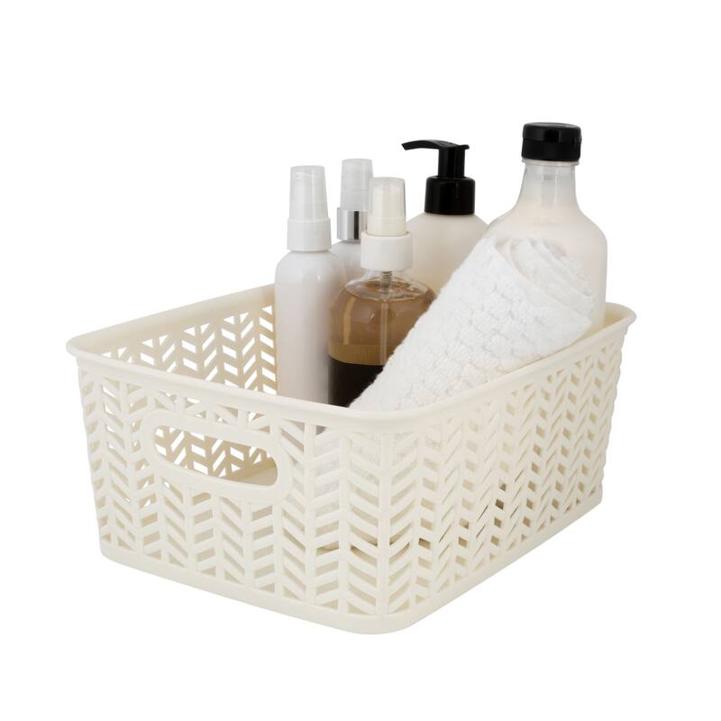Simplify 3 Pack Small Herringbone Storage Basket