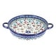 preview thumbnail 15 of 13, Blue Rose Polish Pottery 152 Vena Small Round Baker with Handles Christmas Bounty