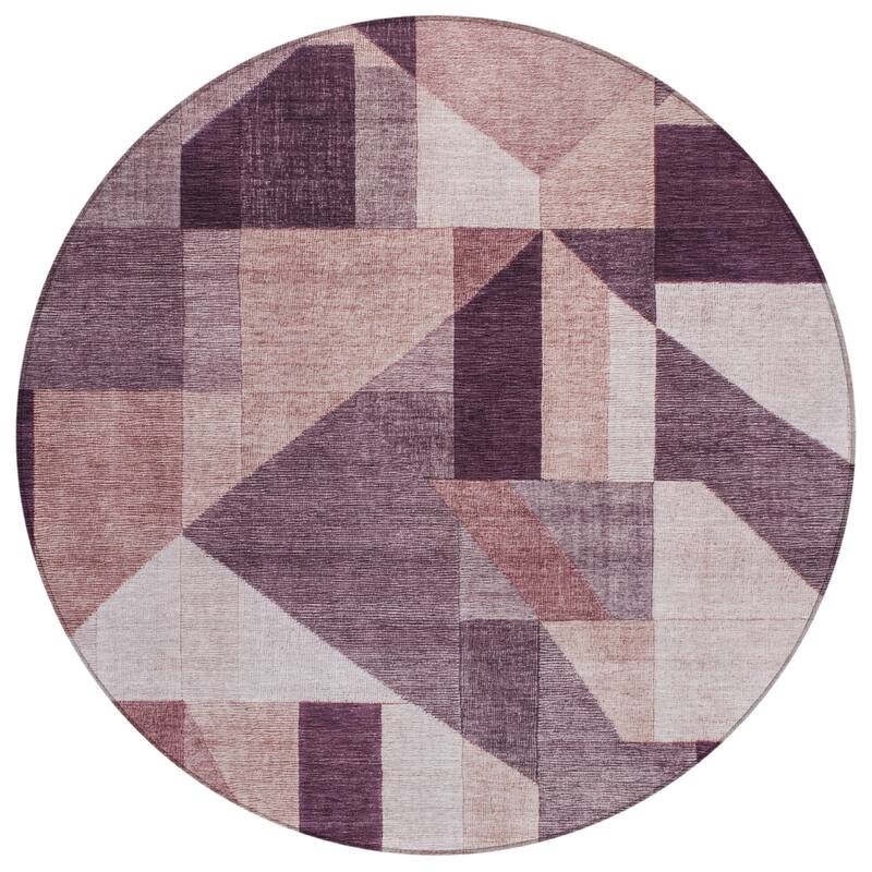 Machine Washable Indoor/ Outdoor Modern Geo Chantille Rug
