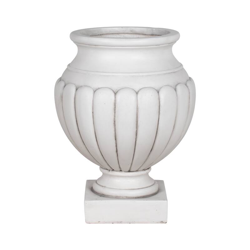 Christopher Knight Home - 23.03"H Classical Scalloped Lightweight Concrete Pedestal Urn Planter for Garden & Front Porch