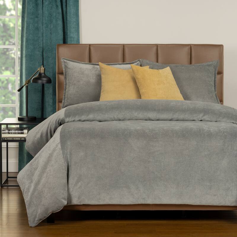 Mixology Padma 6 Piece Duvet Cover and Insert Set - Smoke - California King
