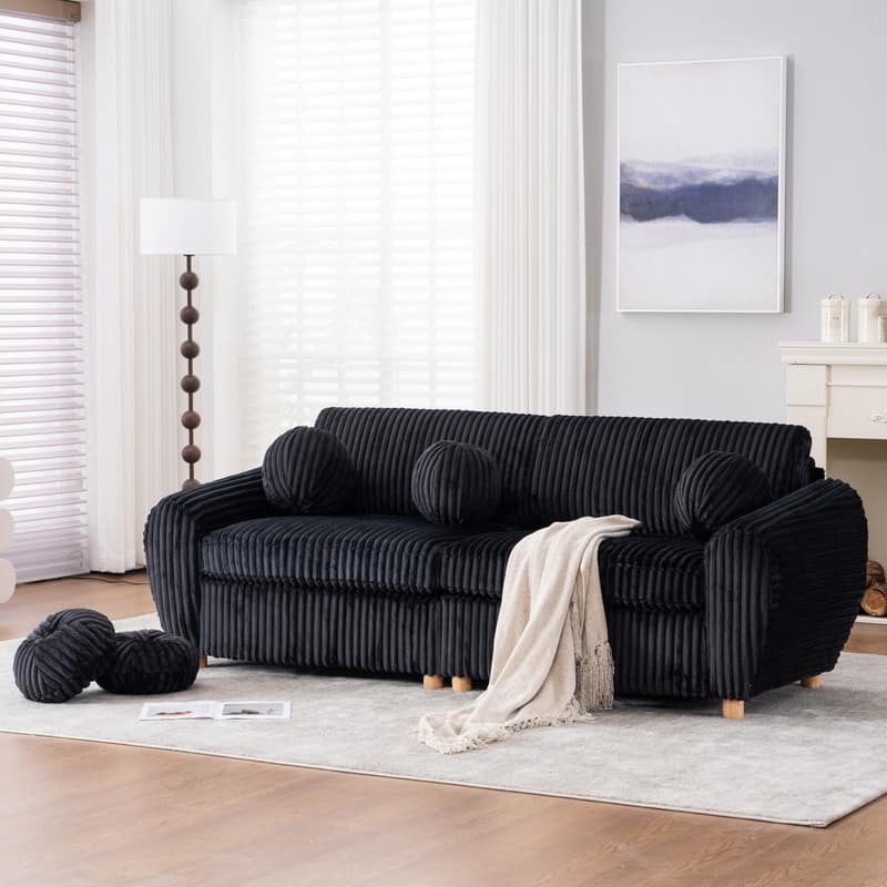 84.60" Chenille/Corduroy Upholstered Sofa