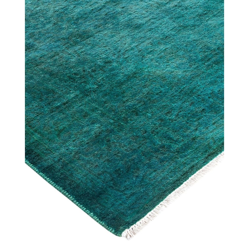 Contemporary Overdyed Wool Hand Knotted Runner - 2' 9" x 9' 10"