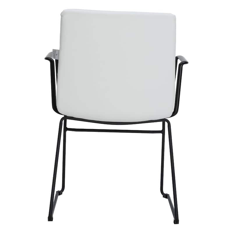 Zylar Ergonomic Guest Chair with Leather, Stainless Steel Base, High-Density Foam, Modern Design for Office or Waiting Room
