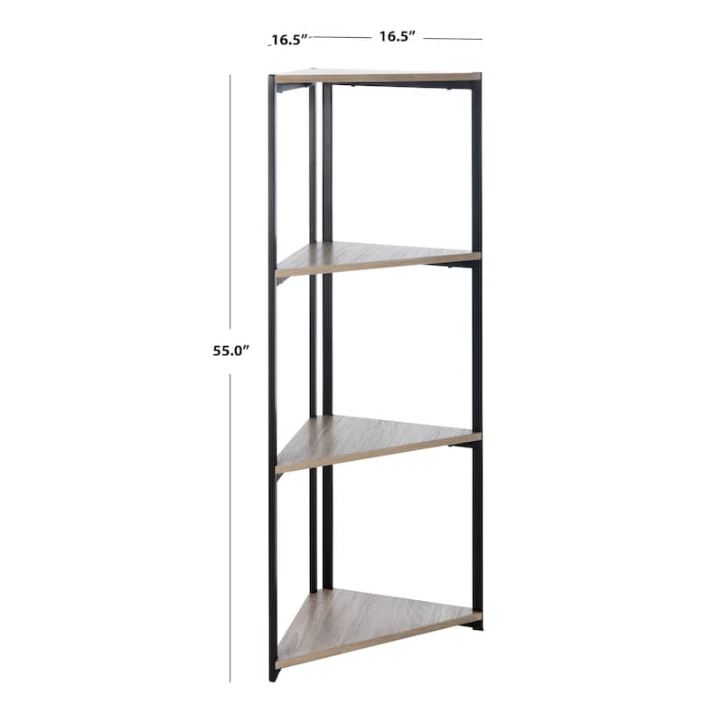 SAFAVIEH Veola 4-Tier Corner Bookshelf - 16.5" x 16.5" x 55" - 24Wx11Dx55H