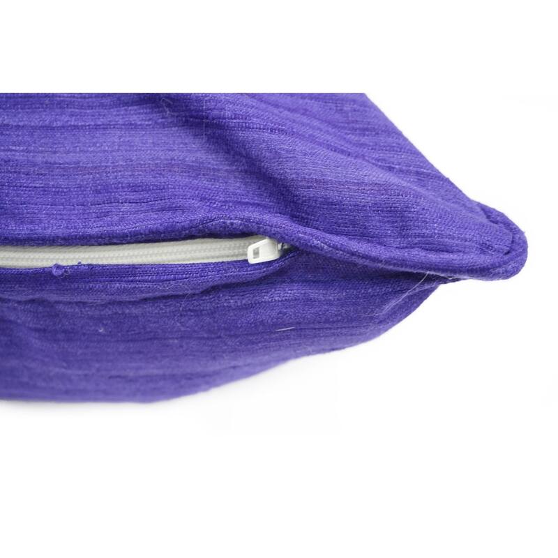Home&Manor Raw Silk Throw Pillow 18" Purple