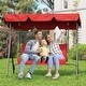 preview thumbnail 8 of 9, 3 Person Patio Swing Chair with Canopy and Adjustable Tilt Shade for Porch - 68.5"(L) x 43.1"(W) x 60.5"(H)