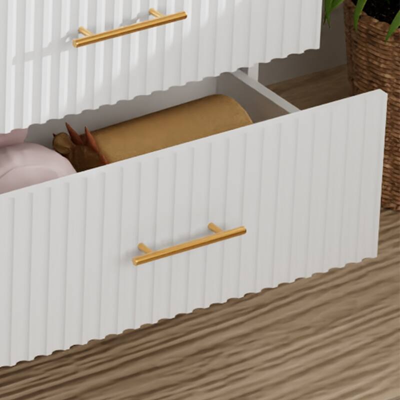 Modern Vertical Stripe 6-Drawer Dresser Multipurpose Storage