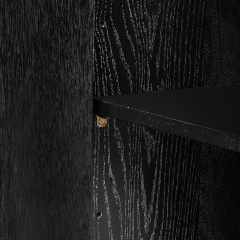 Modern Four-Door Accent Cabinet with Ash Veneer, Adjustable Shelves, Ideal for Living Room, Hallway, and Entryway Storage
