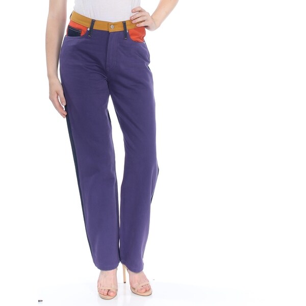 purple patched jeans