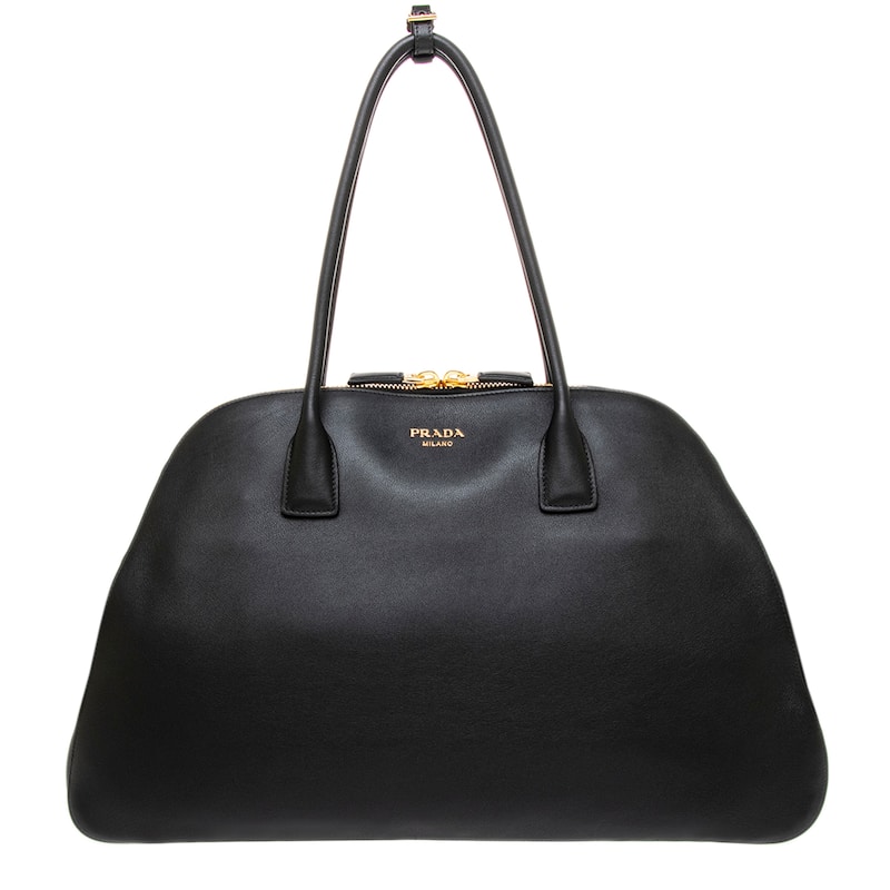 Prada Oversided Smooth Leather Tote - Black