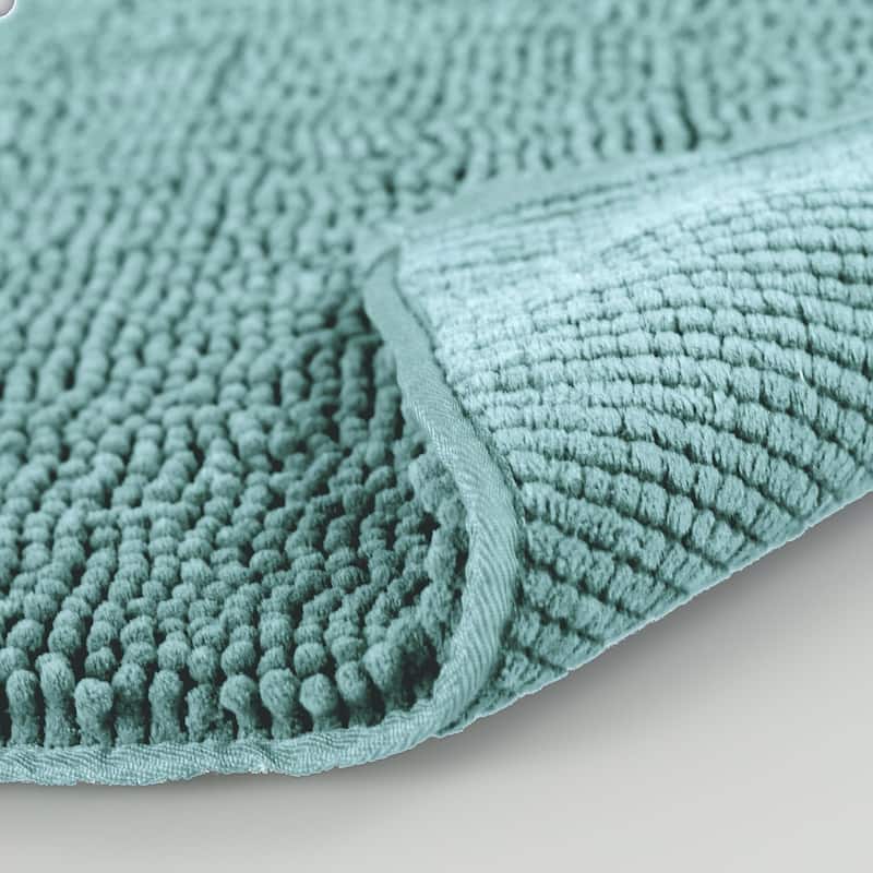 Resort Collection Plush Shag Chenille 17 x 24 in. and 21 x 34 in. 2-Piece Bath Mat Set