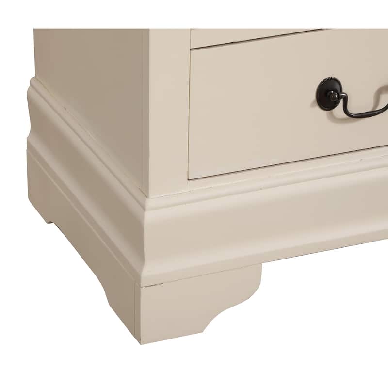 Beige Nightstand 24x22x16 with One Spacious Drawer, Compact Bedside Table for Storage and Subtle Neutral Bedroom Accent
