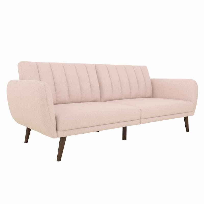 The Novogratz Brittany Futon Sofa Bed - Pink Linen
