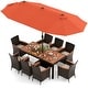 preview thumbnail 4 of 53, Costway 11 PCS Patio Dining Set with 15ft Double-Sided Patio Umbrella