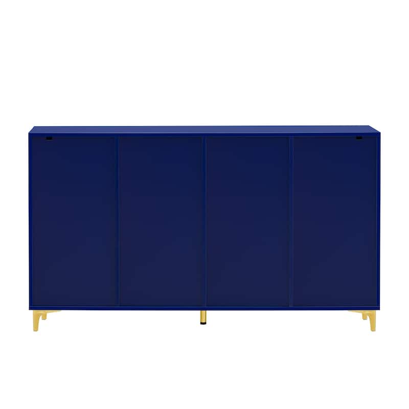 Modern Glossy Finish Light Luxury Storage Cabinet and Adjustable Shelves