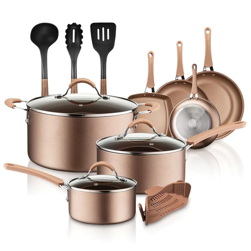 Farberware New Traditions Speckled Aluminum Nonstick 14-piece Cookware Set  - Bed Bath & Beyond - 9207810