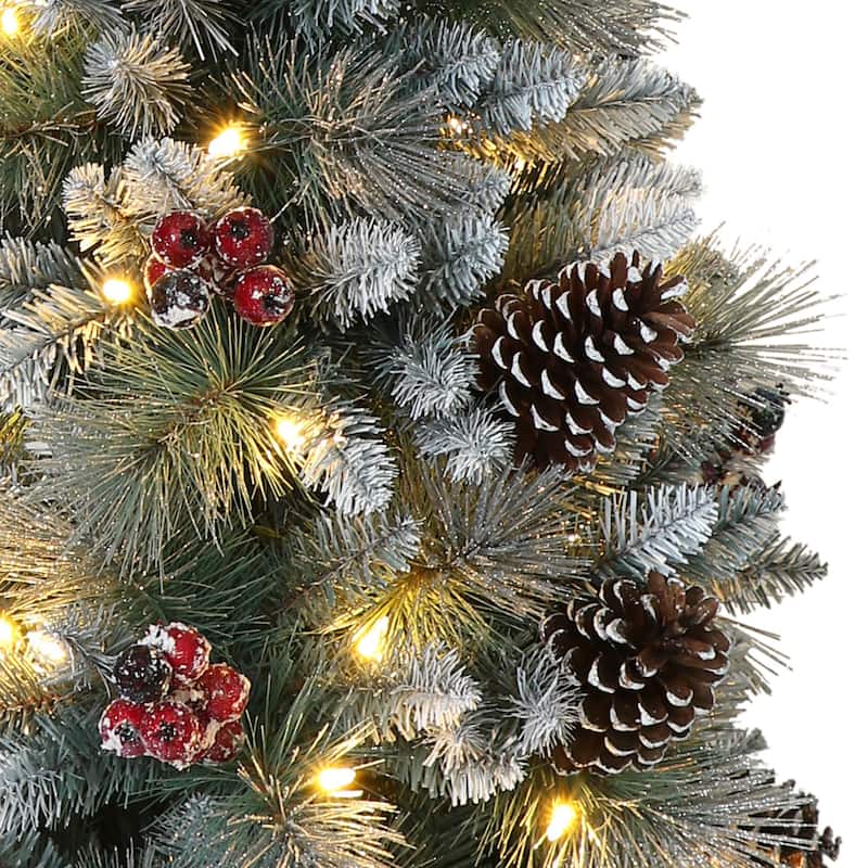 Puleo International 4.5' Pre-Lit Sterling Pine Artificial Tree