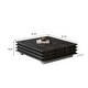 preview thumbnail 7 of 5, 31.5" Black Multi-Layer Solid Wood Square Coffee Table with 2 Grid Finish Drawers