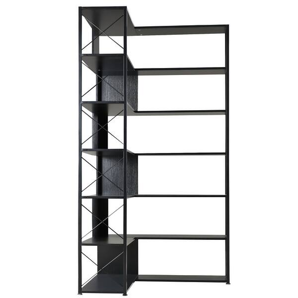 7-Tier Bookcase Home Office Bookshelf,L-Shaped Corner Bookcase - Bed ...
