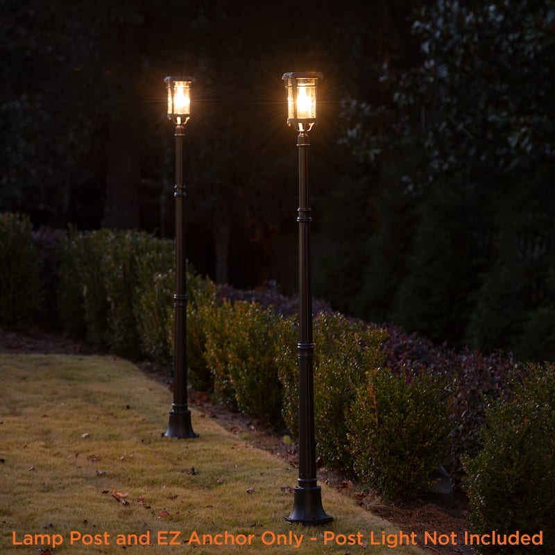Gama Sonic 64 in. Outdoor Aluminum Solar Lamp Post with EZ-Anchor Kit
