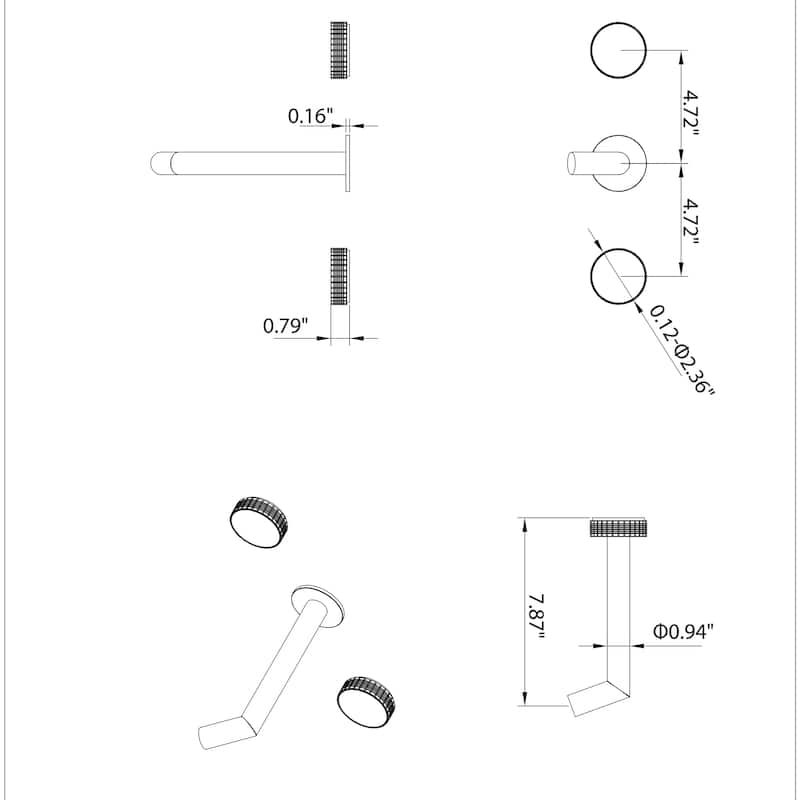 Solid Brass Wall Mounted Double Handle Widespread Bathroom Faucet