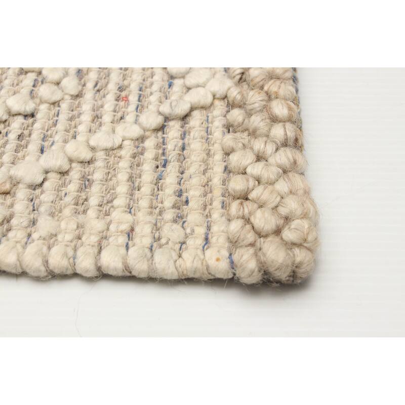 ECARPETGALLERY Braid weave Sienna Cream Wool Rug - 4'11 x 7'9