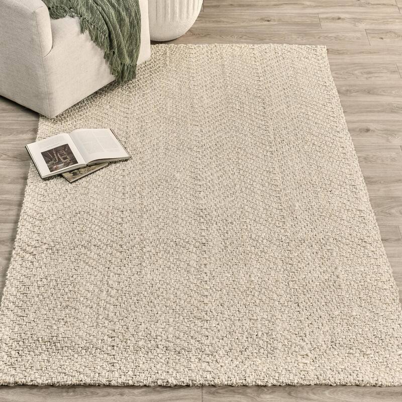 Chevron Handwoven Jute Area Rug by Kosas Home - 6'x9' - Ivory