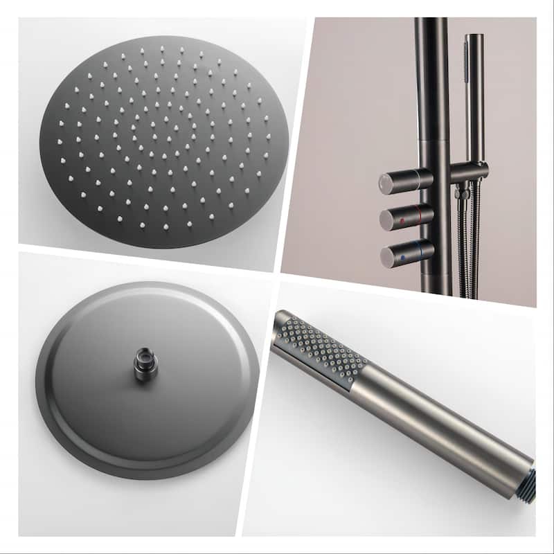 Modland 91''H Freestanding Outdoor Shower Rainfall with Handheld Shower