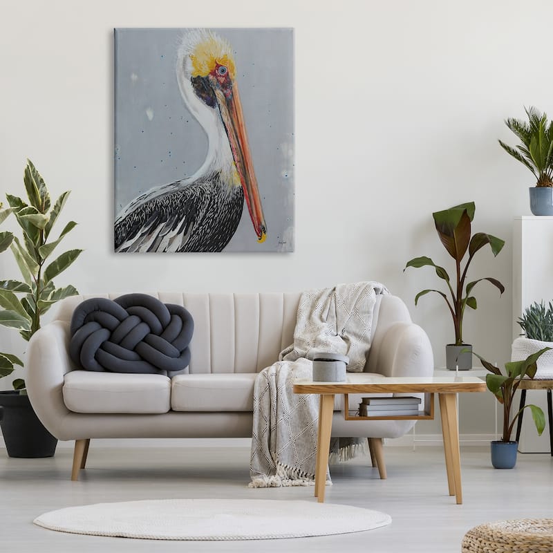 Stupell Nautical Pelican Portrait Canvas Wall Art Design by Stacy Gresell
