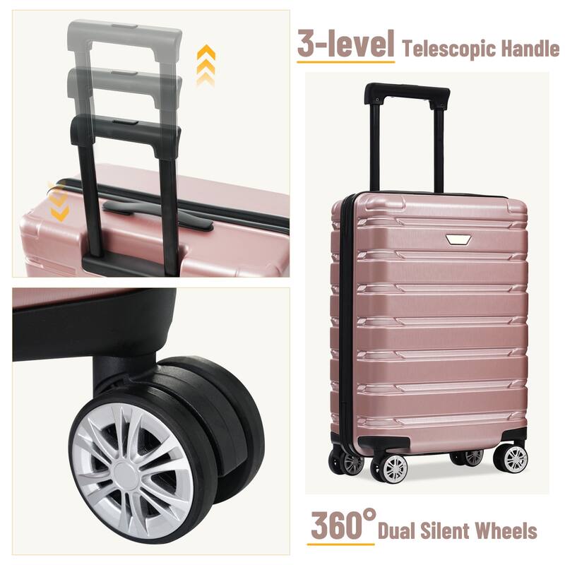 Stylish 3 Piece Hardshell Luggage Set with TSA Lock, Spinner Wheels and Spacious Interior for Travel