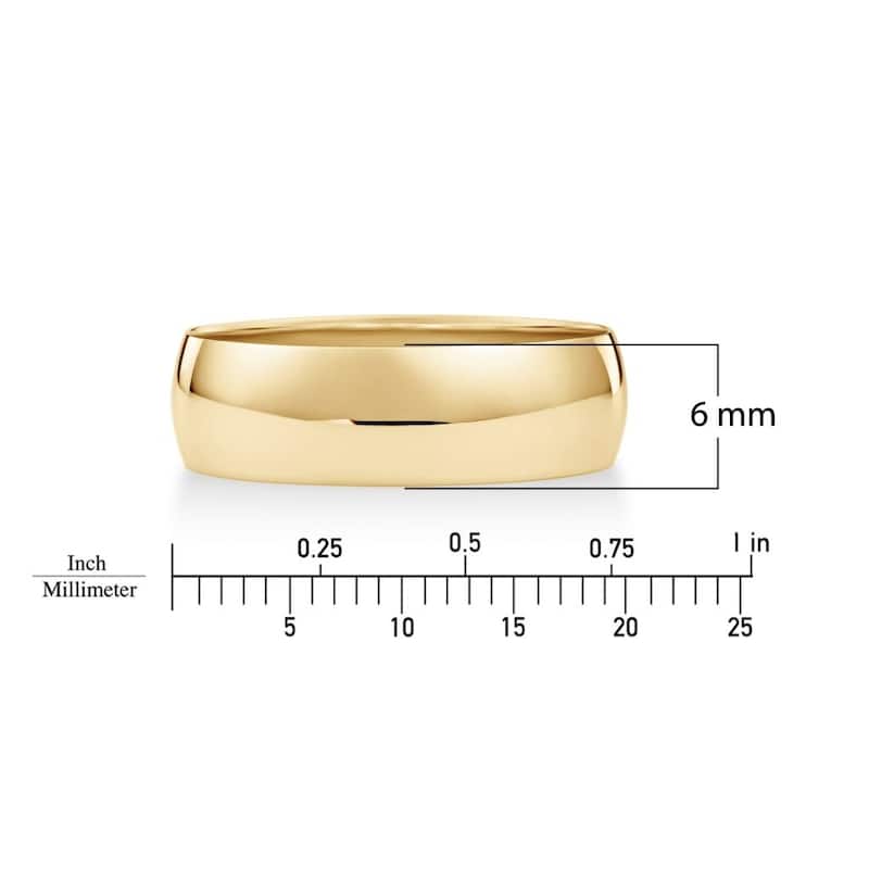 Clover Yellow Gold High-Polish Classic Wedding Band 4-6mm